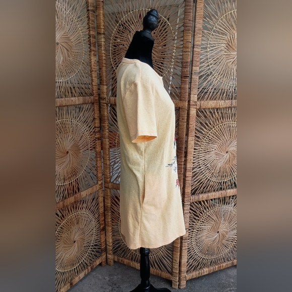 Umgee Floral Yellow T-Shirt Dress_M - Picture 4 of 7